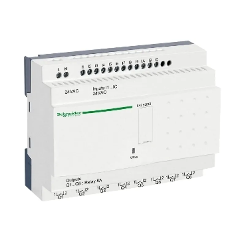compact smart relay, Zelio Logic SR2 SR3, 20 IO, 24V AC, clock, no display — photo 1 of 4