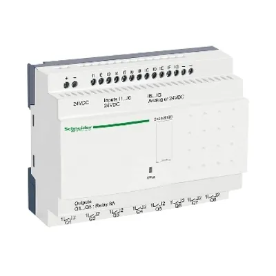 compact smart relay, Zelio Logic SR2 SR3, 20 IO, 24V DC, clock, no display