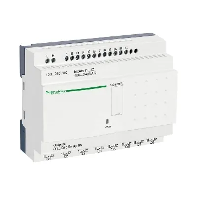 compact smart relay, Zelio Logic SR2 SR3, 20 IO, 100 to 240V AC, clock, no display