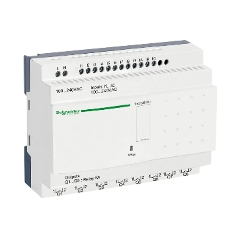 compact smart relay, Zelio Logic SR2 SR3, 20 IO, 100 to 240V AC, clock, no display — photo 1 of 5