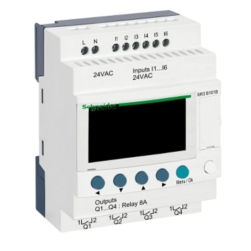 modular smart relay, Zelio Logic SR2 SR3, 10 IO, 24V AC, clock, display — photo 1 of 5