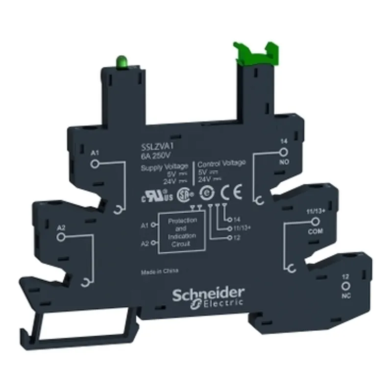 socket equipped with LED and protection circuit, Harmony Solid State Relays, for SSL relays, screw connec to rs, 5 to 24V DC — photo 1 of 9