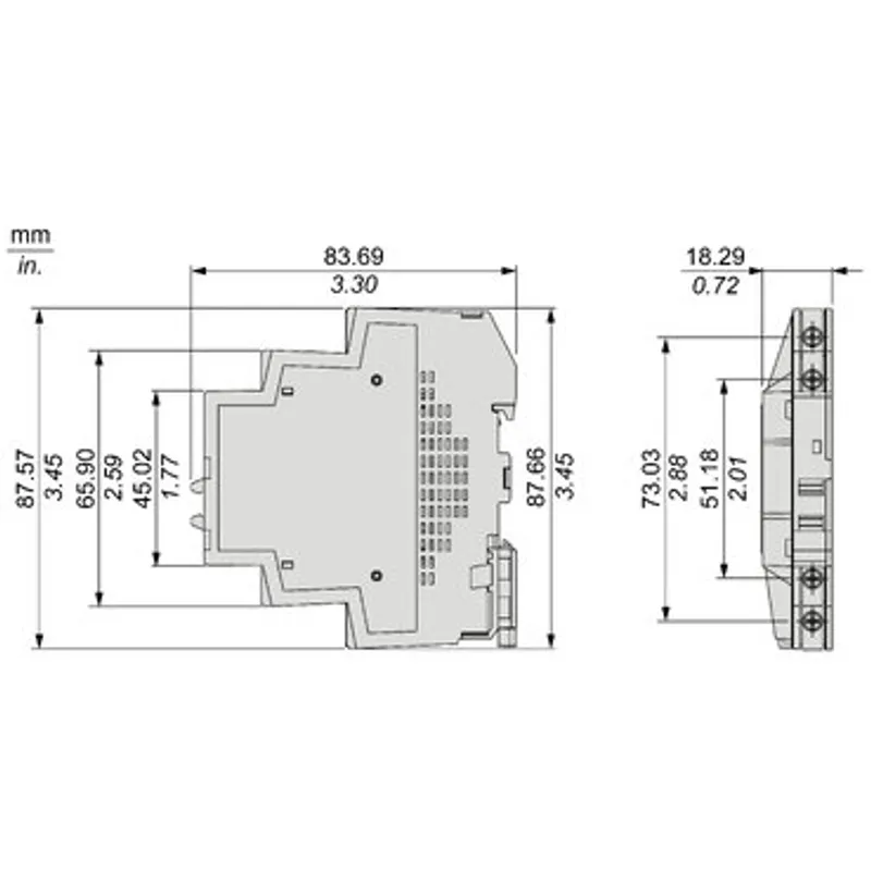 single phase relay, Harmony Solid State Modular Relays, 12A, DIN rail mount, DC switching, input 4 to 32V DC, output 1 to 100V DC — photo 2 of 6