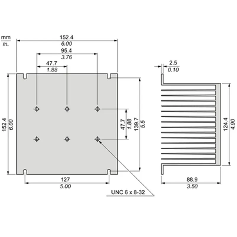Solid State Relay, Harmony Relay, heat sink, panel mount, thermal resistance 0.5°C per watt — photo 2 of 3