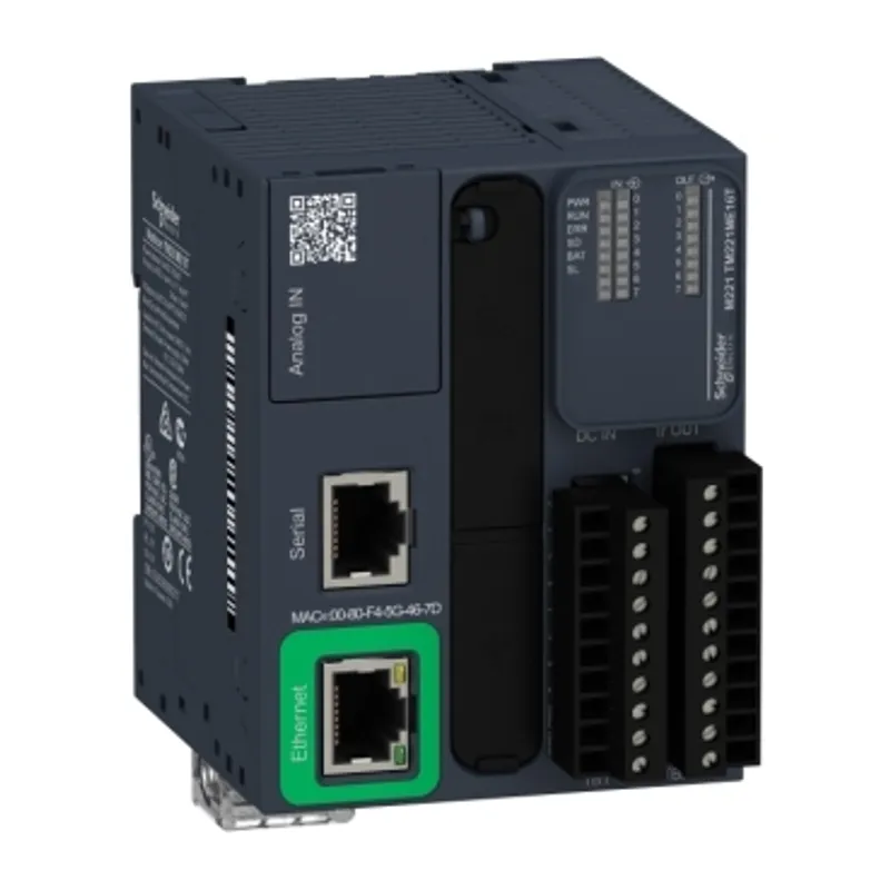 logic controller, Modicon M221, 16 IO, 8 DI, 8 DO, transistor, PNP, Ethernet