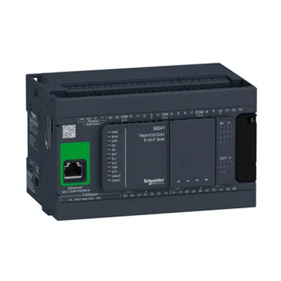 logic controller, Modicon M241, 24 IO, transistor, NPN, Ethernet CAN master