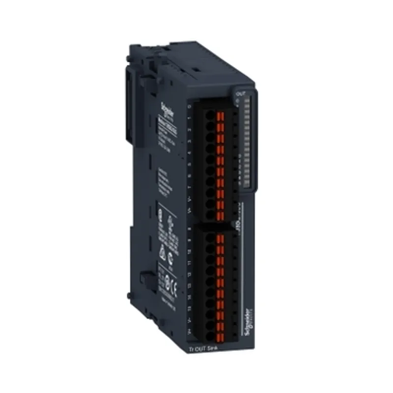 Discrete output module, Modicon TM3, 16 outputs transistor NPN (spring)