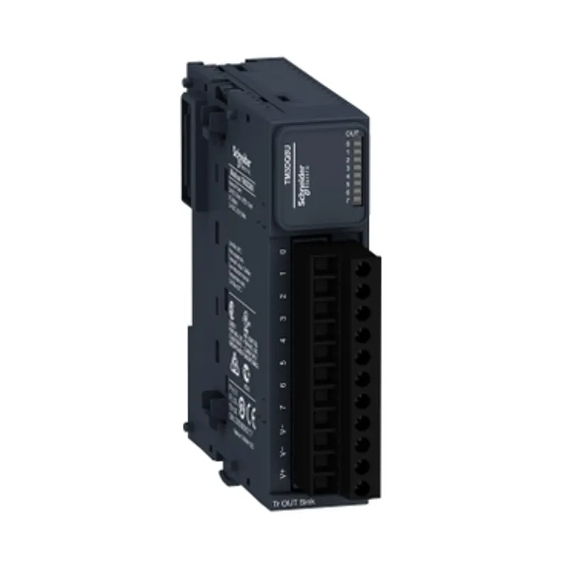 discrete output module, Modicon TM3, 8 outputs transistor NPN, screw