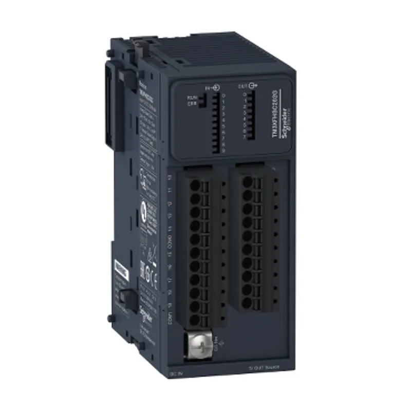 counter module, Modicon TM3, high speed, 2 channels HSC, 10 inputs, 8 outputs, spring