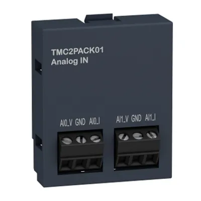 Analogue input cartridge, Modicon M221, packaging 2 analog inputs, I/O extension