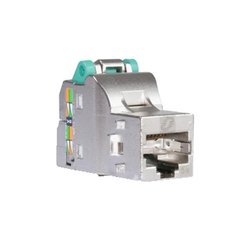 RJ45 network socket, Actassi, Shielded, Cat 5e, DPM bag x 1, silver — photo 1 of 3