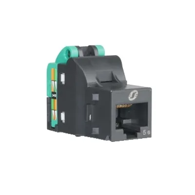 RJ45 network socket, Actassi, Unshielded, Cat 5e, DPM bag x 1, dark grey