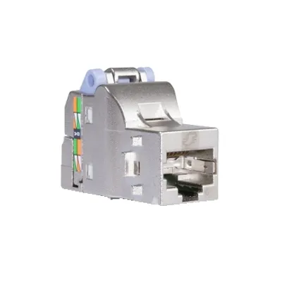 RJ45 network socket, Actassi, Shielded, Cat 6, DPM box x 12, silver