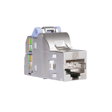 RJ45 network socket, Actassi, Shielded, Cat 6, DPM box x 12, silver — photo 1 of 3