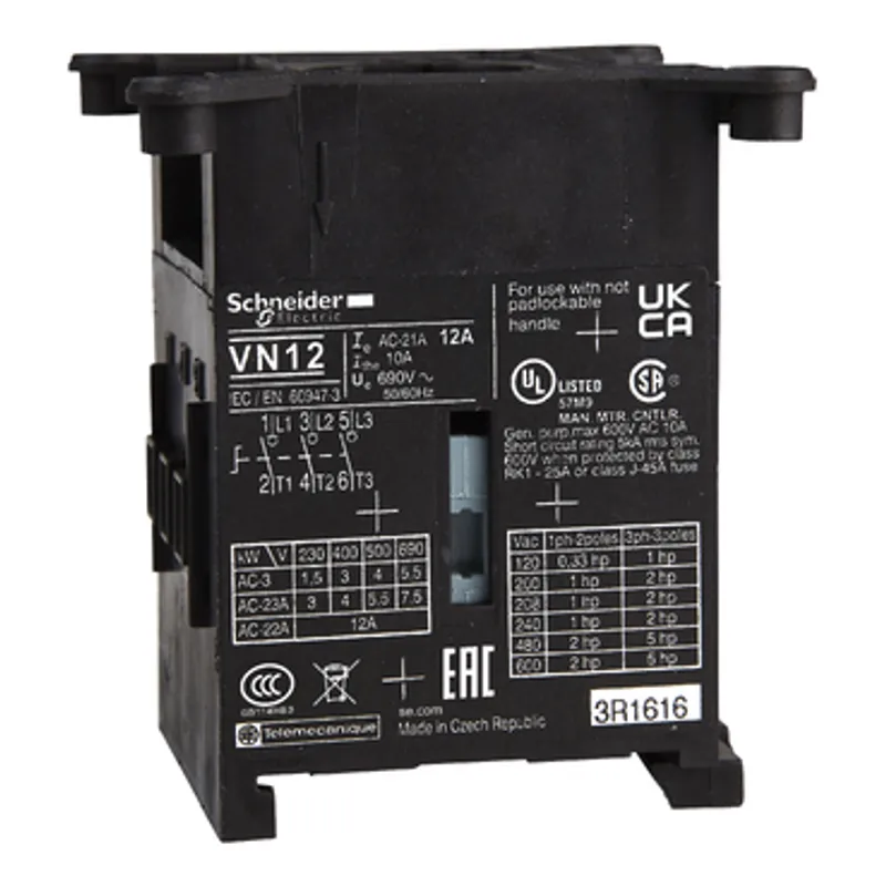 Switch body,TeSys Control,3 poles,12A,compact size — photo 1 of 2