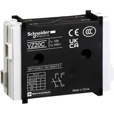 Auxiliary contact block,TeSys Control,1 NO + 1 NO,for V02-V6