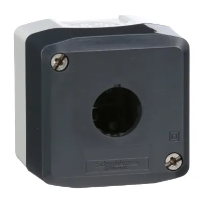 Empty control station, Harmony XALD, XALK, plastic, dark grey lid, for push button 22mm, 1 cut out