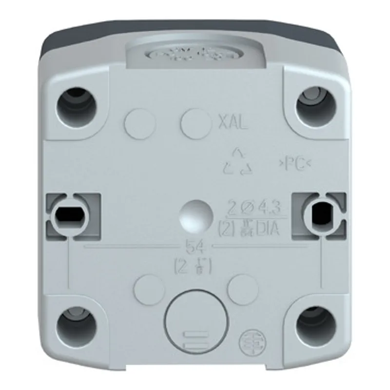 Empty control station, Harmony XALD, XALK, plastic, dark grey lid, for push button 22mm, 1 cut out — photo 10 of 12