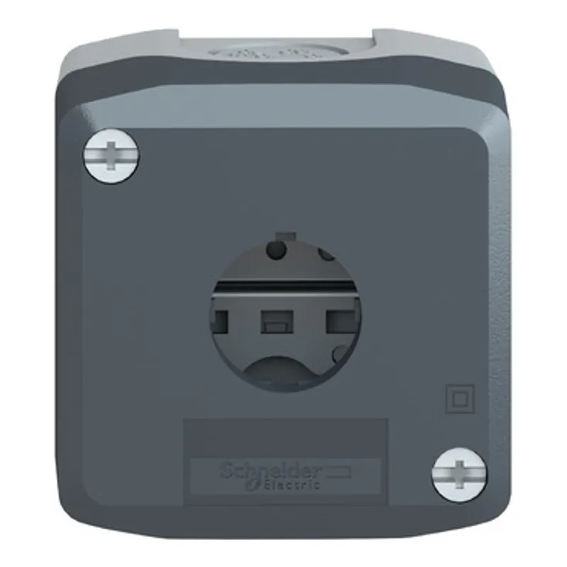 Empty control station, Harmony XALD, XALK, plastic, dark grey lid, for push button 22mm, 1 cut out — photo 9 of 12