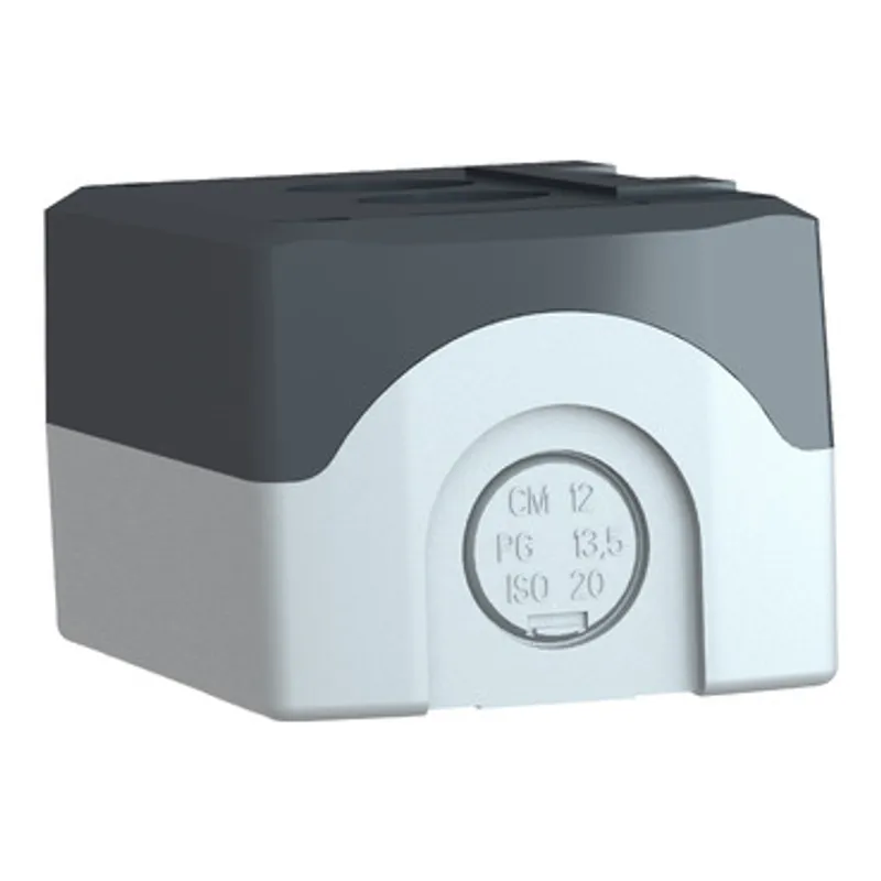Empty control station, Harmony XALD, XALK, plastic, dark grey lid, for push button 22mm, 2 cut outs — photo 10 of 12