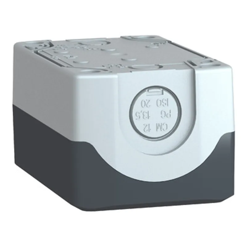 Empty control station, Harmony XALD, XALK, plastic, dark grey lid, for push button 22mm, 2 cut outs — photo 8 of 12