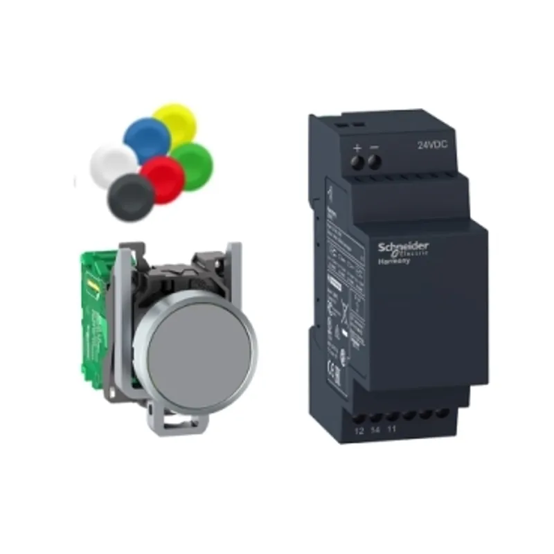 Wireless and batteryless package, Harmony XB5R, Wireless metal 22mm black pushbutton, non configurable receiver, 24V DC — photo 1 of 7