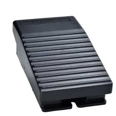 Single foot switch, Harmony XPE, plastic, black, without cover, 1 step, 2 contacts 1NC+NO, IP43