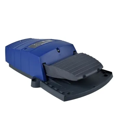Single foot switch, Harmony XPE, plastic, blue, without cover, 1 step, 2 contacts 1NC+NO, IP66