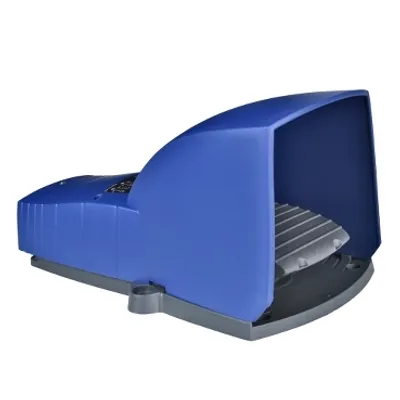 Single foot switch, Harmony XPE, plastic, blue, with cover, 1 step, 2 contacts 1NC+NO, IP66