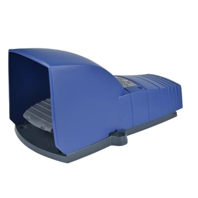 Single foot switch, Harmony XPE, plastic, blue, with cover, trigger mechanism, 1 step, 2 contacts 1NC+NO, IP66 — photo 1 of 2