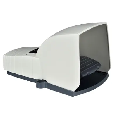Single foot switch, Harmony XPE, plastic, grey, with cover, 1 step, 1 contact 1NC+NO, IP66