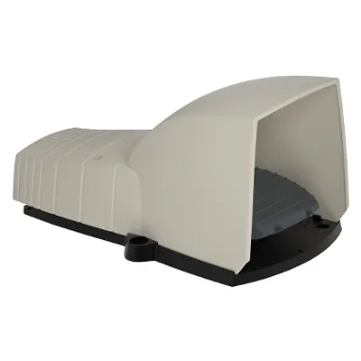 Single foot switch, Harmony XPE, plastic, grey, with cover, trigger mechanism, 1 step, 1 contact 1NC+NO, IP66