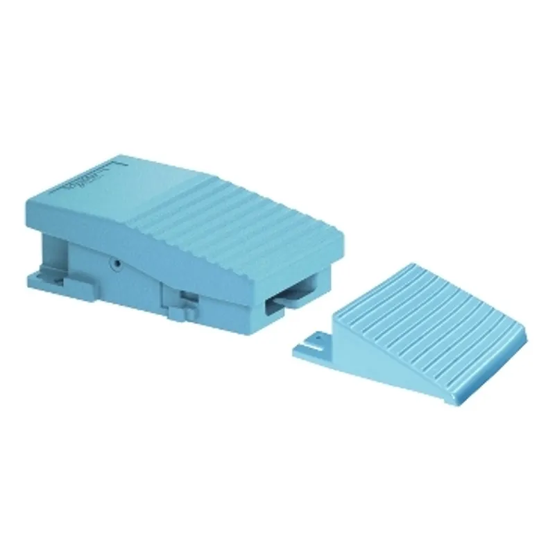Single foot switch, Harmony XPE, metal, blue, without cover, 1 step with analog output, 1 contact 2 NC+2 NO, IP66