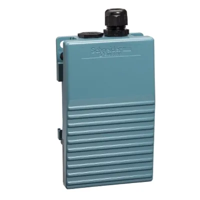 Single foot switch, Harmony XPE, metal, blue, without cover, 2 steps, 2 contacts 1NC+NO, IP66