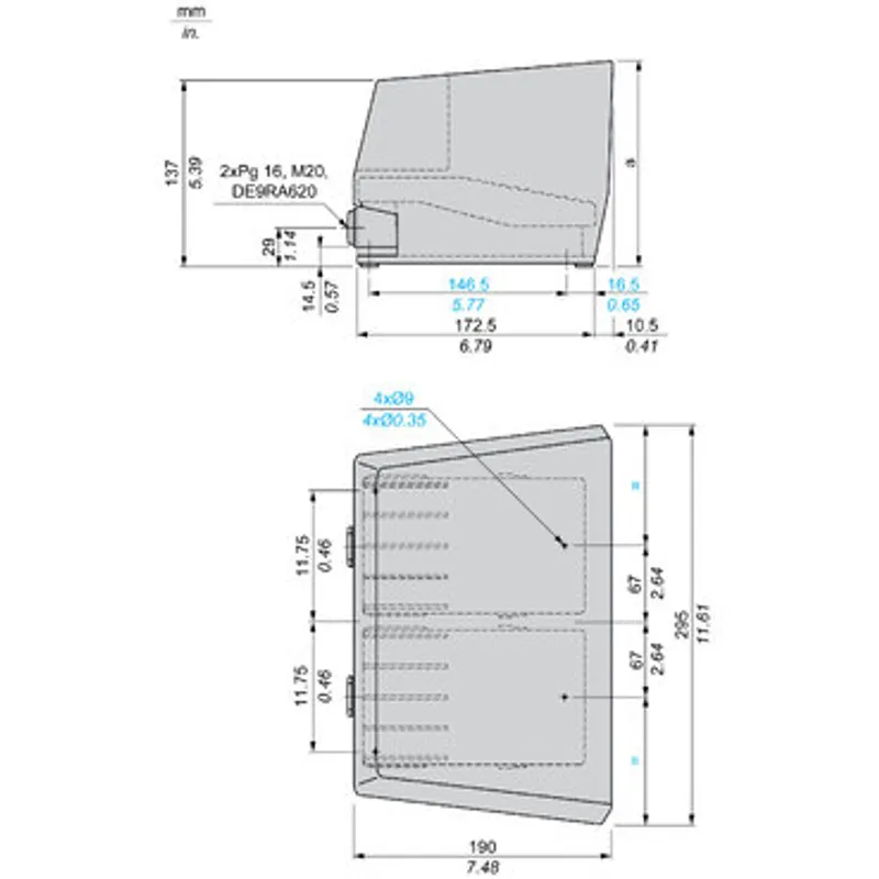Double foot switch, Harmony XPE, metal, blue, with cover, 1 step, 2 contacts 1NO+NC, IP66 — photo 2 of 3