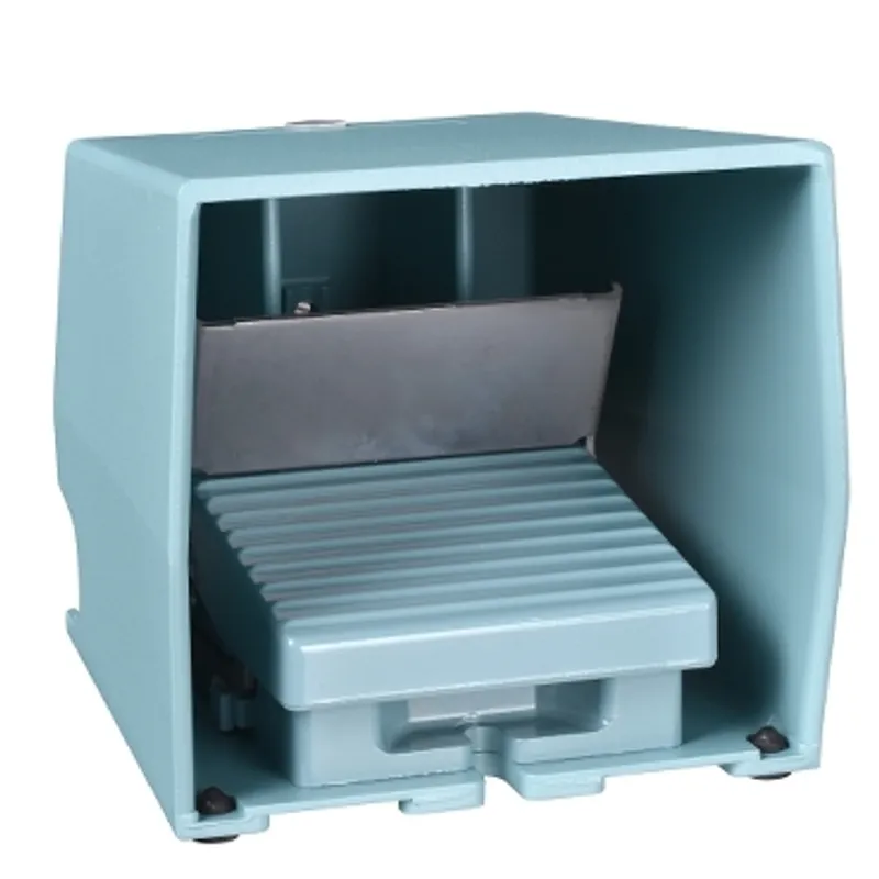 Single foot switch, Harmony XPE, metal, blue, with cover, trigger mechanism, 2 steps, 2 contacts 1NC+NO, IP66 — photo 1 of 9