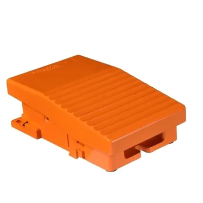 Single foot switch, Harmony XPE, metal, orange, without cover, 2 steps, 2 contacts 1NC+NO, IP66