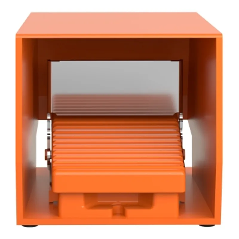 Single foot switch, Harmony XPE, metal, orange, with cover, trigger mechanism, 2 steps, 2 contacts 1NC+NO, IP66 — photo 4 of 9