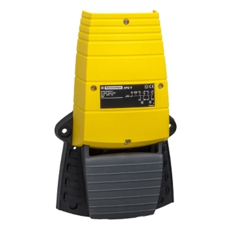 Single foot switch, Harmony XPE, plastic, yellow, without cover, 1 step, 1 contact 1NC+NO, IP55 — photo 1 of 3