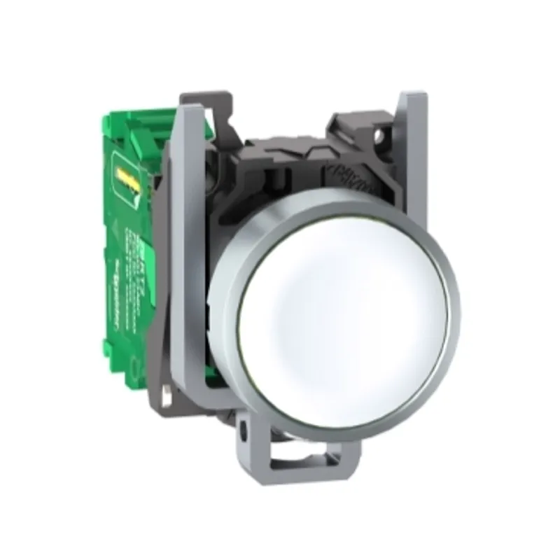 Wireless and batteryless transmitter, Harmony XB5R, push button, metal, white, 22mm, spring return — photo 1 of 13