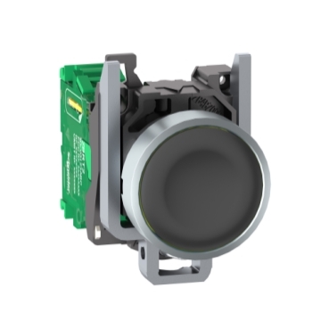 Wireless and batteryless transmitter, Harmony XB5R, push button, metal, black, 22mm, spring return — photo 1 of 13