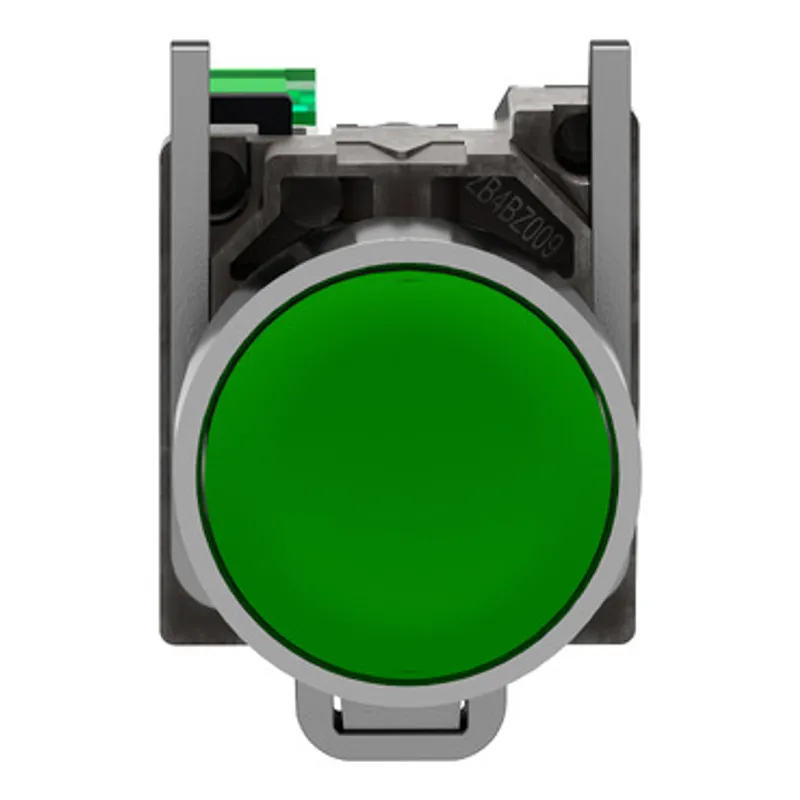 Wireless and batteryless transmitter, Harmony XB5R, push button, metal, green, 22mm, spring return — photo 6 of 12