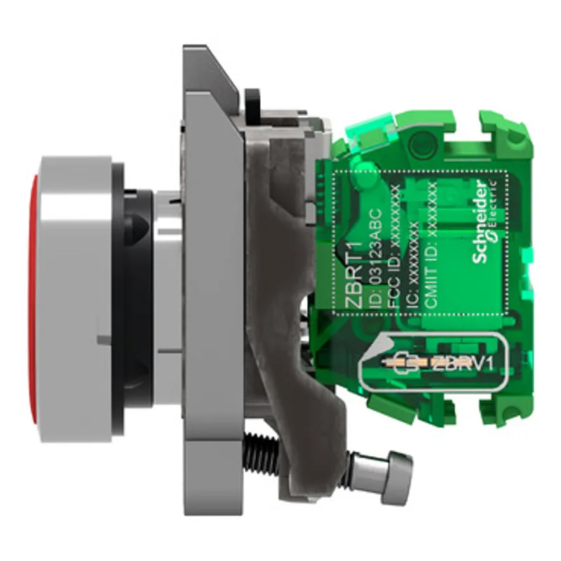 Wireless and batteryless transmitter, Harmony XB5R, push button, metal, red, 22mm, spring return — photo 5 of 12