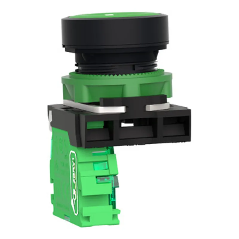 Wireless and batteryless transmitter, Harmony XB5R, push button, plastic, green, 22mm, spring return, marked I — photo 10 of 14