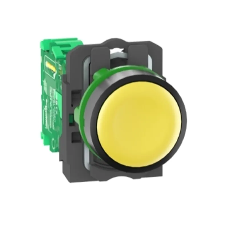 Wireless and batteryless transmitter, Harmony XB5R, push button, plastic, yellow, 22mm, spring return — photo 1 of 14