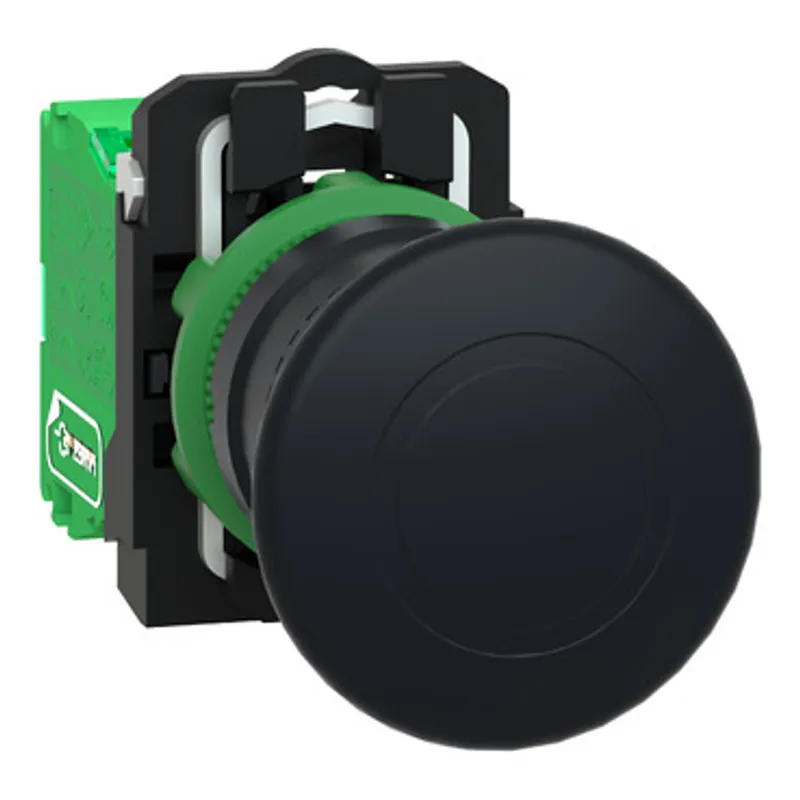 Wireless and batteryless transmitter,transmitter, Harmony XB5R, mushroom head 40mm, plastic, black, 22mm, spring return — photo 1 of 14