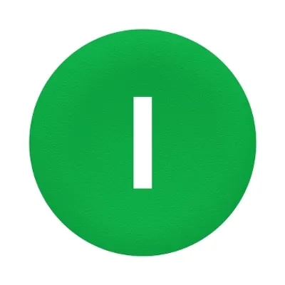 Cap for multiple-headed push button, Harmony XB4, wireless, plastic, green, 22mm, white marked I