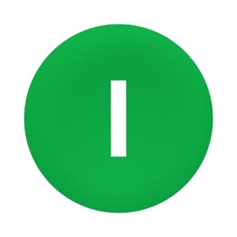 Cap for multiple-headed push button, Harmony XB4, wireless, plastic, green, 22mm, white marked I